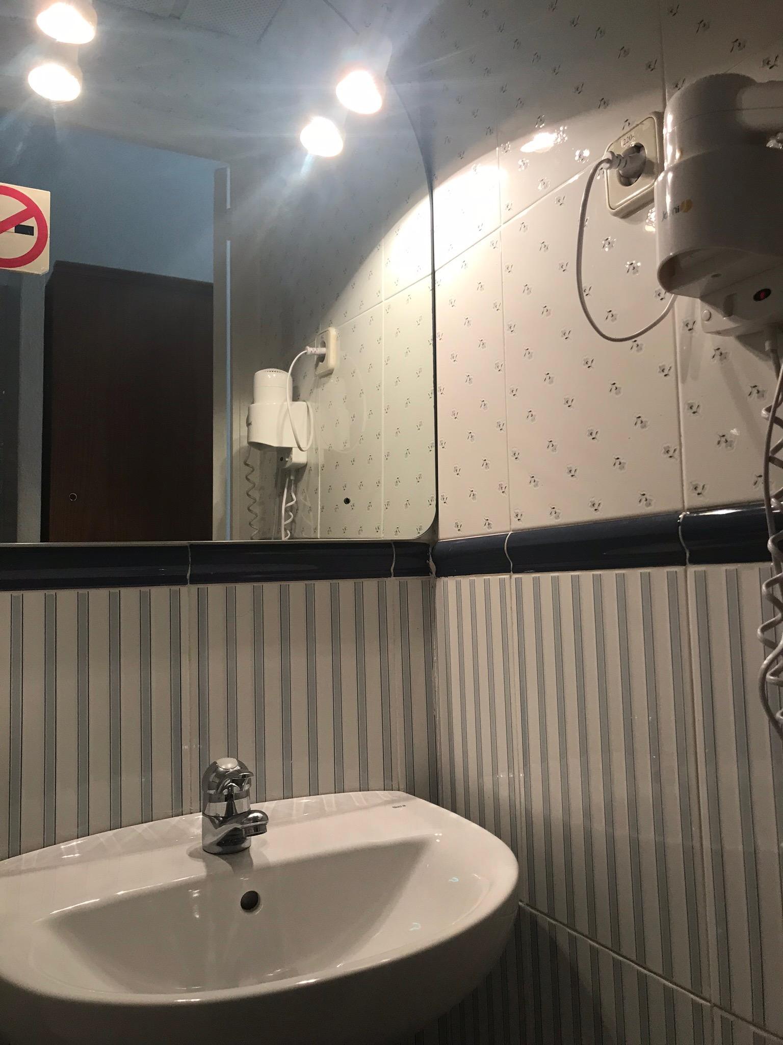 ホテル ペンション ロス ペラレス マドリード エクステリア 写真 A shower in a hotel bathroom